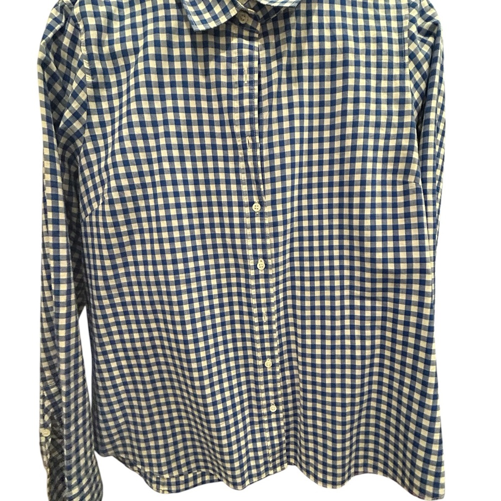 J. Crew Blue and White Checkered Button Down Shirt